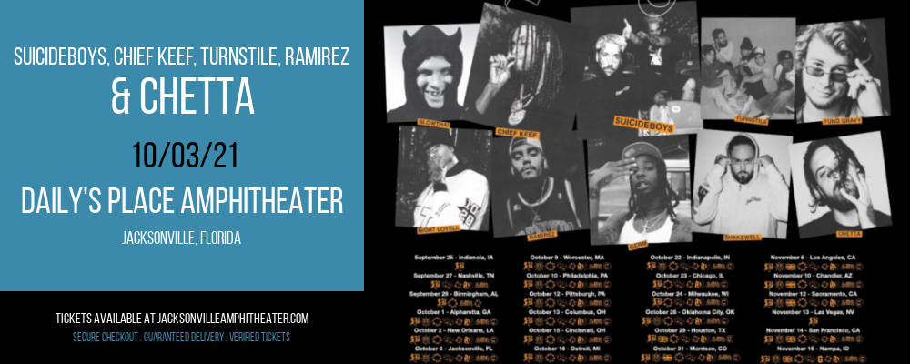 Suicideboys, Chief Keef, Turnstile, Ramirez & Chetta at Daily's Place Amphitheater tickets Suicideboys, Chief Keef, Turnstile, Ramirez & Chetta at Daily's Place Amphitheater